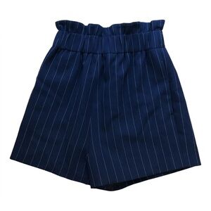 Ganni Navy Pinstripe High waisted Shorts